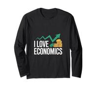 I Love Economics Graph Coin Trend Design Long Sleeve T-Shirt