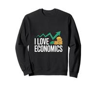 I Love Economics Graph Coin Trend Design Sweatshirt