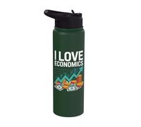 I Love Economics Graph Money Trend Stainless Steel Insulated Water Bottle