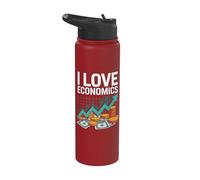 I Love Economics Graph Money Trend Stainless Steel Insulated Water Bottle