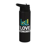 I Love Economics Graph Passion Stainless Steel Insulated Water Bottle