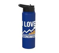 I Love Economics Graph Trend Coins Stainless Steel Insulated Water Bottle