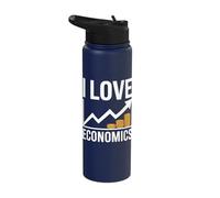 I Love Economics Graph Trend Coins Stainless Steel Insulated Water Bottle