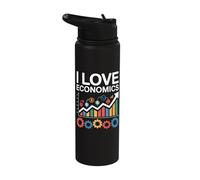 I Love Economics Graphs Charts Enthusiast Stainless Steel Insulated Water Bottle
