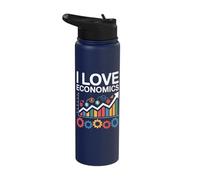 I Love Economics Graphs Charts Enthusiast Stainless Steel Insulated Water Bottle
