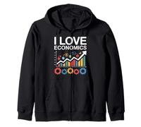 I Love Economics Graphs Charts Enthusiast Zip Hoodie