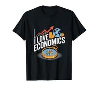 I Love Economics Market Trends Global Insight Value Graphic T-Shirt