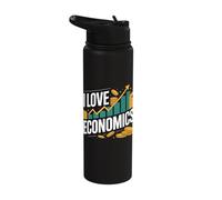 I Love Economics Money Growth Passion Stainless Steel Insulated Water Bottle
