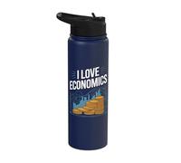 I Love Economics Passion for Knowledge Stainless Steel Insulated Water Bottle
