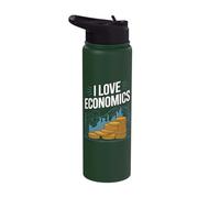 I Love Economics Passion for Knowledge Stainless Steel Insulated Water Bottle