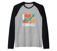 I Love Economics Passion Graph Coins Raglan Baseball Tee
