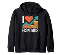 I Love Economics Passion Graph Coins Zip Hoodie
