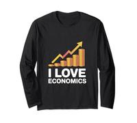 I Love Economics Rising Graph Coins Long Sleeve T-Shirt