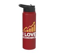 I Love Economics Rising Graph Coins Stainless Steel Insulated Water Bottle