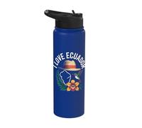 I Love Ecuador Hummingbird Orchid Hat Stainless Steel Insulated Water Bottle