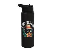 I Love Ecuador Hummingbird Orchid Hat Stainless Steel Insulated Water Bottle