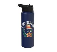 I Love Ecuador Hummingbird Orchid Hat Stainless Steel Insulated Water Bottle