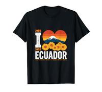 I Love Ecuador Mountain Sunset Heart Value Graphic T-Shirt