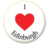 I Love Edinburgh Badge, Magnet, Keyring, Mirror, Bottle Opener