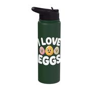 I Love Eggs Cute Breakfast Lovers Stainless Steel Insulated Water Bottle