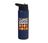I Love Eggs Enthusiast Fun Delight Stainless Steel Insulated Water Bottle