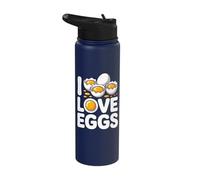 I Love Eggs Funny Breakfast Enthusiast Stainless Steel Insulated Water Bottle