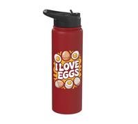 I Love Eggs Funny Breakfast Lover Art Stainless Steel Insulated Water Bottle