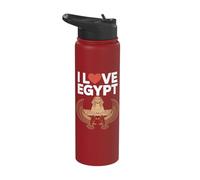 I Love Egypt Ancient Sphinx Design Stainless Steel Insulated Water Bottle