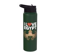 I Love Egypt Ancient Sphinx Design Stainless Steel Insulated Water Bottle