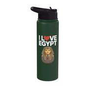 I Love Egypt Pharaoh Enthusiast Stainless Steel Insulated Water Bottle