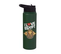 I Love Egypt Pharaoh Pyramid Tribute Stainless Steel Insulated Water Bottle