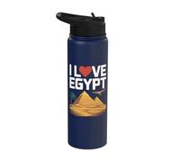 I Love Egypt Pyramid Desert Oasis Falcon Stainless Steel Insulated Water Bottle