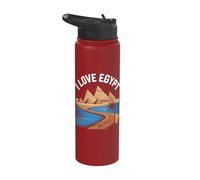 I Love Egypt Pyramids Nile Adventure Stainless Steel Insulated Water Bottle