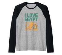 I Love Egypt Pyramids Sphinx Traveler Raglan Baseball Tee