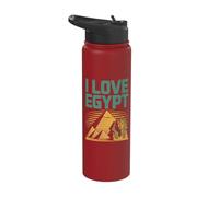 I Love Egypt Pyramids Sphinx Traveler Stainless Steel Insulated Water Bottle