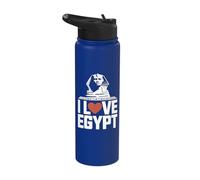 I Love Egypt Sphinx Hieroglyphics Travel Stainless Steel Insulated Water Bottle