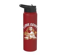 I Love Egypt Sphinx Pyramid Adventure Travel Stainless Steel Insulated Water Bottle