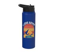 I Love Egypt Sunset Pyramid Journey Stainless Steel Insulated Water Bottle