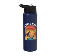 I Love Egypt Sunset Pyramid Journey Stainless Steel Insulated Water Bottle