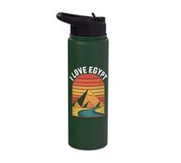 I Love Egypt Sunset Pyramid Journey Stainless Steel Insulated Water Bottle