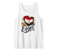 I Love Egypt Vacation Travel Heart Flag Pyramids Souvenir Tank Top