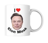 I Love Elon Musk - Red Heart - 11oz Ceramic Mug