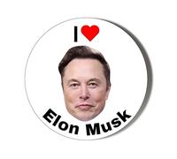 I Love Elon Musk - Red Heart - 6 x 70mm (2.7 inches) Stickers