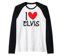 I Love Elvis Name Personalized Men Guy BFF Friend Heart Boys Raglan Baseball Tee