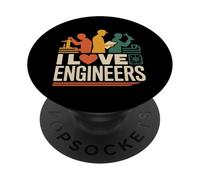 I Love Engineers Celebrate Talent Creativity PopSockets Adhesive PopGrip