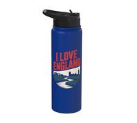 I Love England Scenic Landscape Stainless Steel Insulated Water Bottle