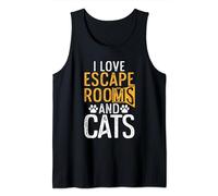 I Love Escape Rooms And Cats Solving Roomescape Escape Room Tank Top