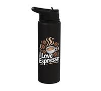 I Love Espresso Coffee Beans Brew Stainless Steel Insulated Water Bottle