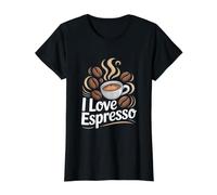I Love Espresso Coffee Beans Brew Value Graphic T-Shirt, Women, Black, XL