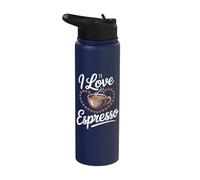 I Love Espresso Coffee Beans Heart Cup Stainless Steel Insulated Water Bottle